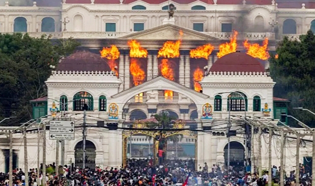 Nepal Parliament Burns: Prime Minister Yields to Protesters' Calls to Resign